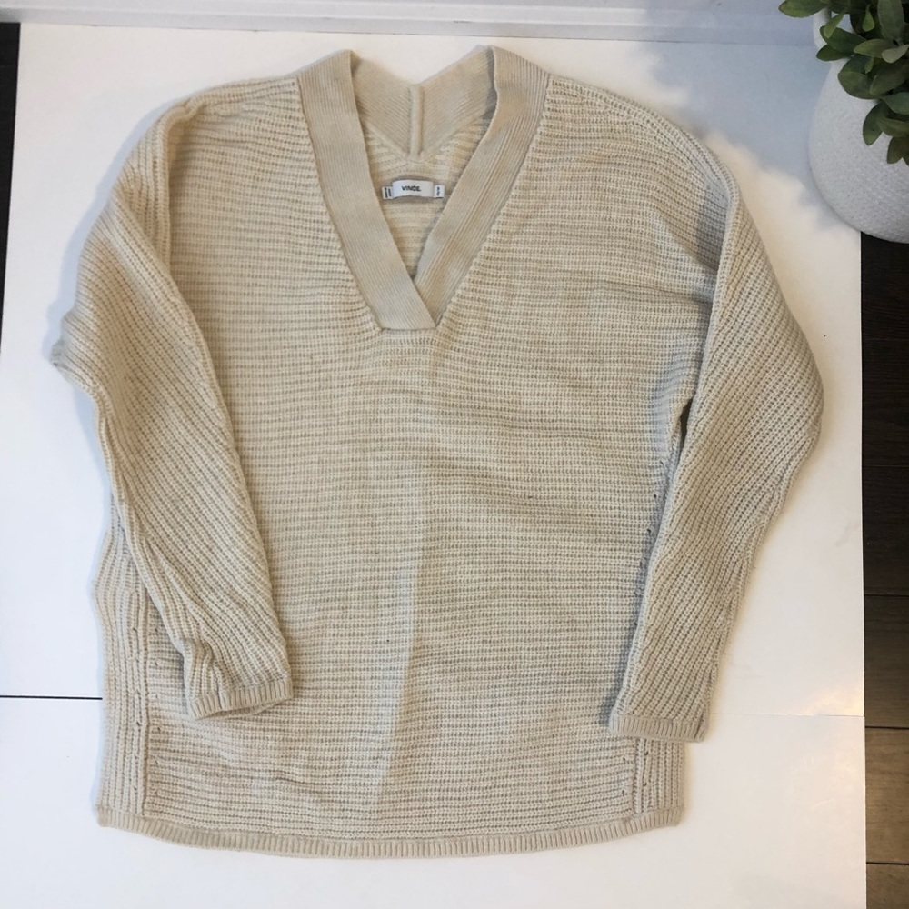 Vince cream knit wool/cashmere sweater XS